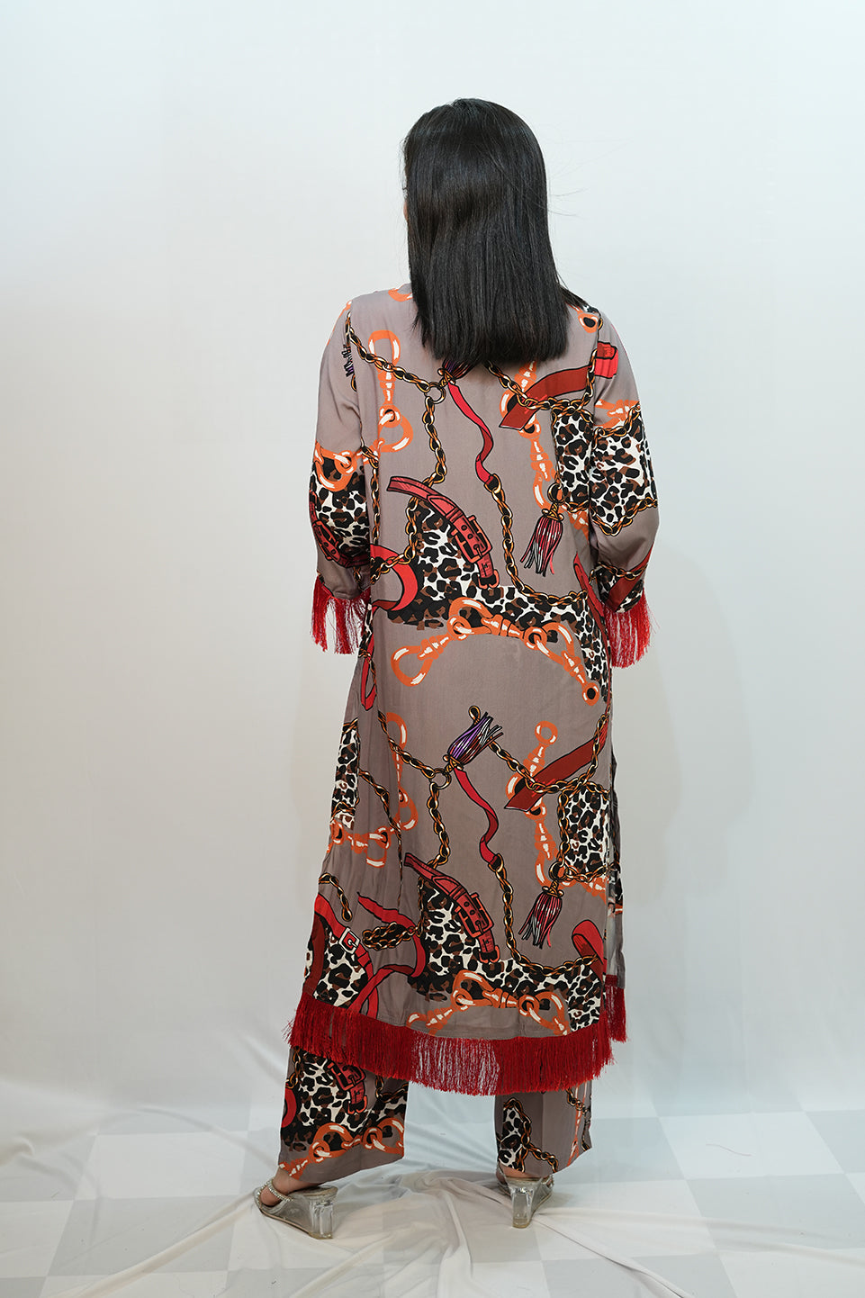 Bling Fabrics Cord Set for Women Stylish Multicolour Poly Rayon - Resham Lace 2- 01