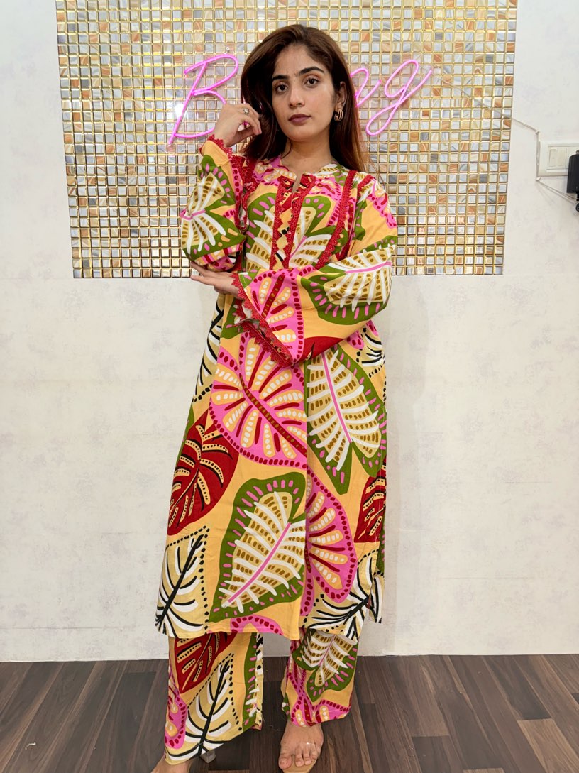 Tropical Bloom Pakistani Rayon Co-ord Set