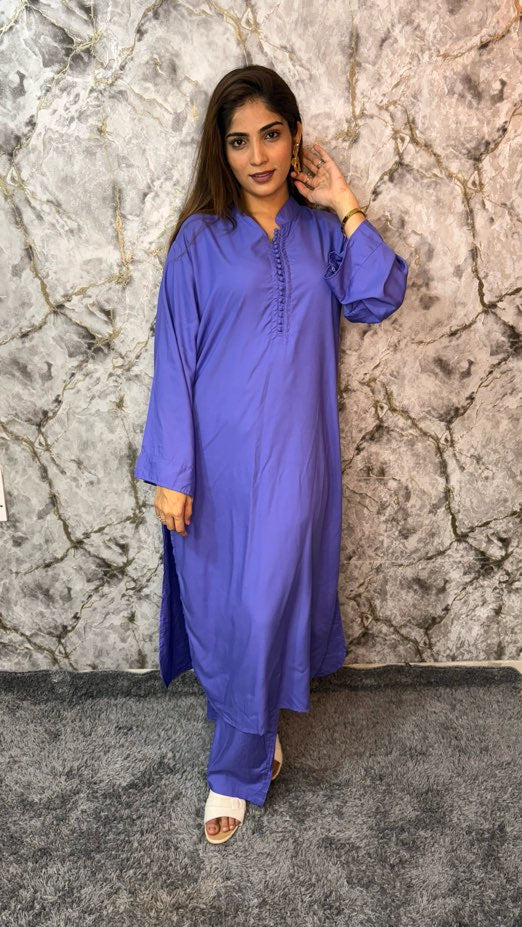 Royal Blue Potli Rayon Kurta Set