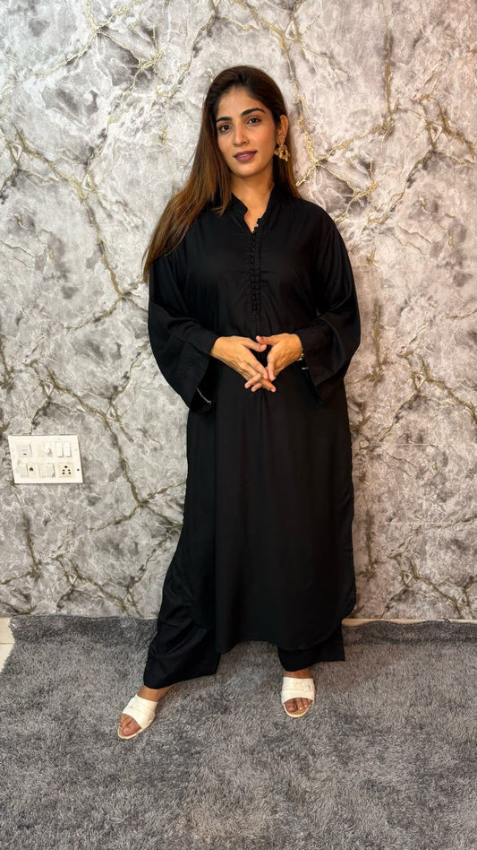 Classic Black Potli Rayon Kurta Set