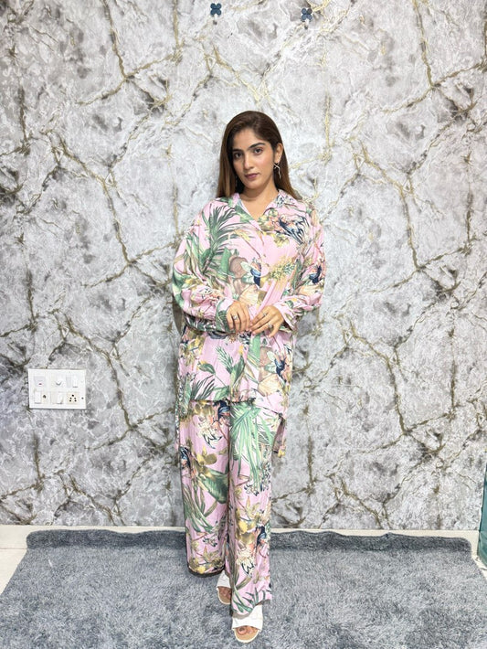 Blush Tropic Rayon Co-Ord Set