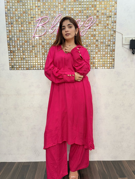 Berry Bloom Rayon Co-Ord Set