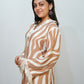 Bling Fabrics Cord Set for Women Stylish Zebra Pattern Cream and Whute Poly Rayon - Resham Lace 1- 12