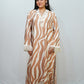Bling Fabrics Cord Set for Women Stylish Zebra Pattern Cream and Whute Poly Rayon - Resham Lace 1- 12