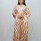 Bling Fabrics Cord Set for Women Stylish Zebra Pattern Cream and Whute Poly Rayon - Resham Lace 1- 12