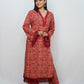 Bling Fabrics Cord Set for Women Stylish Snake Pattern Red Ornage Poly Rayon - Resham Lace 1- 11