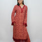 Bling Fabrics Cord Set for Women Stylish Snake Pattern Red Ornage Poly Rayon - Resham Lace 1- 11