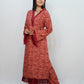 Bling Fabrics Cord Set for Women Stylish Snake Pattern Red Ornage Poly Rayon - Resham Lace 1- 11