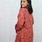 Bling Fabrics Cord Set for Women Stylish Snake Pattern Red Ornage Poly Rayon - Resham Lace 1- 11