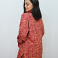 Bling Fabrics Cord Set for Women Stylish Snake Pattern Red Ornage Poly Rayon - Resham Lace 1- 11