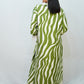 Bling Fabrics Cord Set for Women Stylish Zebra Pattern Green And White Multicolour Poly Rayon -  Resham Lace 1- 10