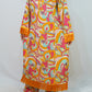 Bling Fabrics Cord Set for Women Stylish Abstarct Pattern Yellow Multicolour Poly Rayon - Resham Lace 1- 09