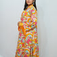 Bling Fabrics Cord Set for Women Stylish Abstarct Pattern Yellow Multicolour Poly Rayon - Resham Lace 1- 09