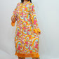 Bling Fabrics Cord Set for Women Stylish Abstarct Pattern Yellow Multicolour Poly Rayon - Resham Lace 1- 09