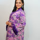 Bling Fabrics Cord Set for Women Stylish Cheetah Pattern Violet Poly Rayon - Resham Lace 1- 08