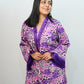 Bling Fabrics Cord Set for Women Stylish Cheetah Pattern Violet Poly Rayon - Resham Lace 1- 08