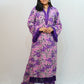 Bling Fabrics Cord Set for Women Stylish Cheetah Pattern Violet Poly Rayon - Resham Lace 1- 08