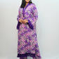 Bling Fabrics Cord Set for Women Stylish Cheetah Pattern Violet Poly Rayon - Resham Lace 1- 08