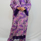 Bling Fabrics Cord Set for Women Stylish Cheetah Pattern Violet Poly Rayon - Resham Lace 1- 08