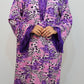 Bling Fabrics Cord Set for Women Stylish Cheetah Pattern Violet Poly Rayon - Resham Lace 1- 08