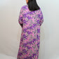 Bling Fabrics Cord Set for Women Stylish Cheetah Pattern Violet Poly Rayon - Resham Lace 1- 08