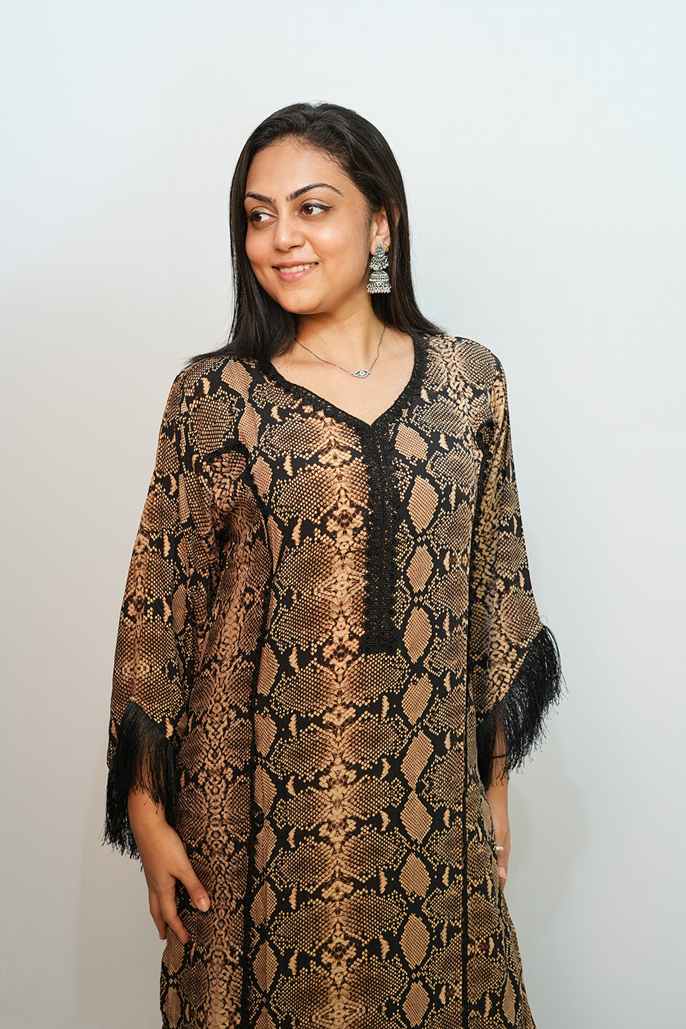 Bling Fabrics Cord Set for Women Stylish Snake Pattern  Poly Rayon -  Resham Lace 2- 07