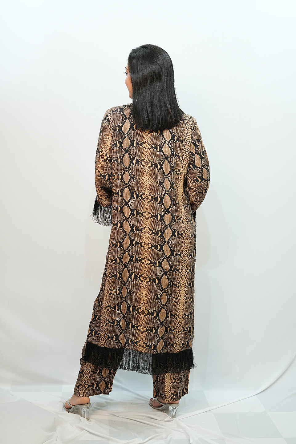 Bling Fabrics Cord Set for Women Stylish Snake Pattern  Poly Rayon -  Resham Lace 2- 07
