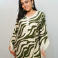 Bling Fabrics Cord Set for Women Stylish Zebra Pattern Olive Green And White Poly Rayon -  Resham Lace 2- 06