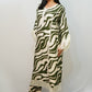 Bling Fabrics Cord Set for Women Stylish Zebra Pattern Olive Green And White Poly Rayon -  Resham Lace 2- 06