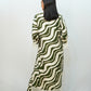 Bling Fabrics Cord Set for Women Stylish Zebra Pattern Olive Green And White Poly Rayon -  Resham Lace 2- 06