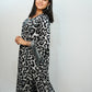 Bling Fabrics Cord Set for Women Stylish Cheetah Pattern Black And White Poly Rayon  - Resham Lace 2- 05