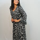 Bling Fabrics Cord Set for Women Stylish Cheetah Pattern Black And White Poly Rayon  - Resham Lace 2- 05