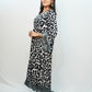 Bling Fabrics Cord Set for Women Stylish Cheetah Pattern Black And White Poly Rayon  - Resham Lace 2- 05