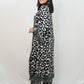Bling Fabrics Cord Set for Women Stylish Cheetah Pattern Black And White Poly Rayon  - Resham Lace 2- 05