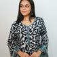 Bling Fabrics Cord Set for Women Stylish Cheetah Pattern Black And White Poly Rayon  - Resham Lace 2- 05