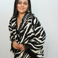 Bling Fabrics Cord Set for Women Stylish Zebra pattern Black and White Poly Rayon - Resham Lace 1- 05