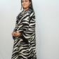 Bling Fabrics Cord Set for Women Stylish Zebra pattern Black and White Poly Rayon - Resham Lace 1- 05