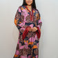Bling Fabrics Cord Set for Women Stylish Cheetah pattern Multicolour Poly Rayon -  Resham Lace 1- 04
