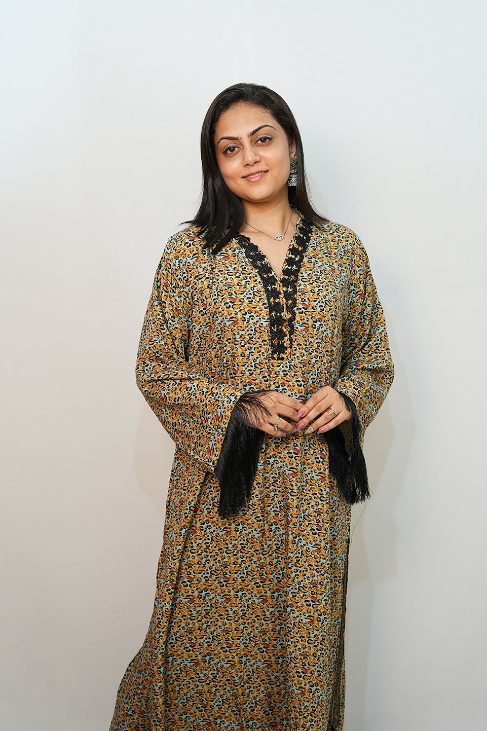 Bling Fabrics Cord Set for Women Stylish Multicolour Poly Rayon -Resham Lace 1- 03