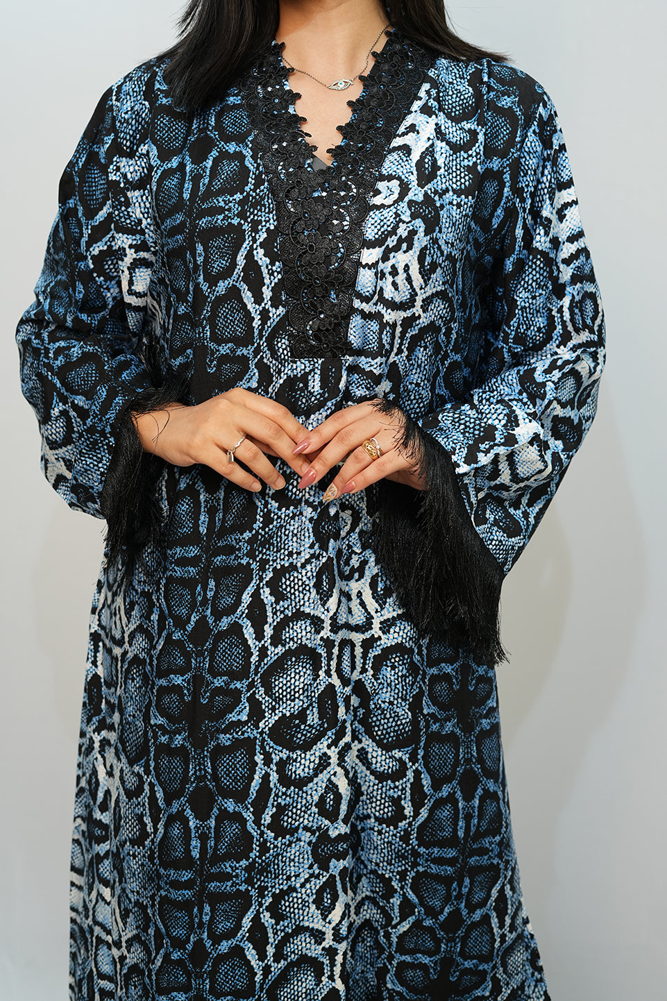 Bling Fabrics Cord Set for Women Stylish Snake pattern Poly Rayon - Resham Lace 1- 02