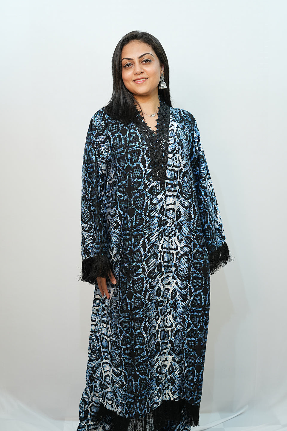 Bling Fabrics Cord Set for Women Stylish Snake pattern Poly Rayon - Resham Lace 1- 02