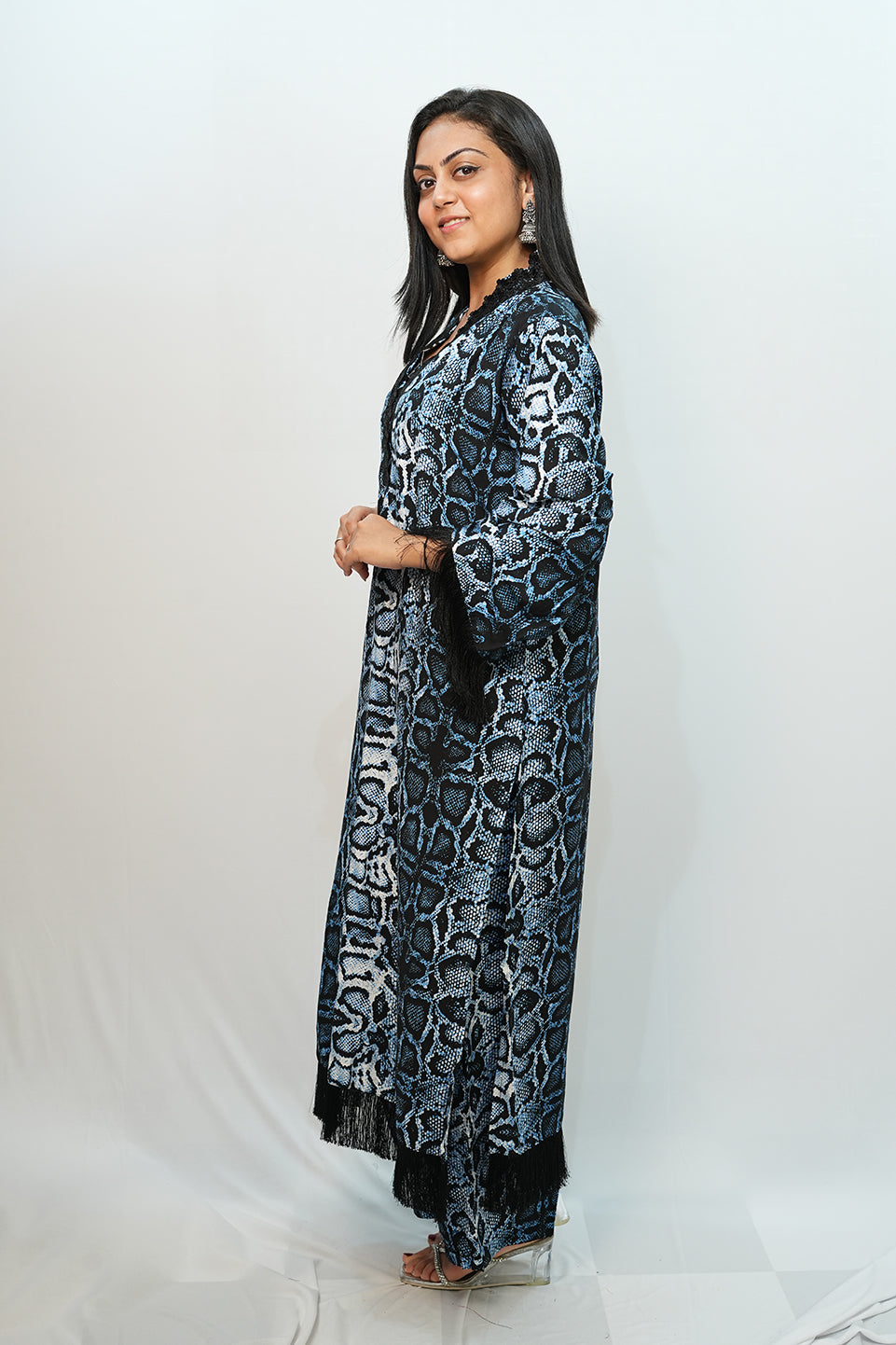 Bling Fabrics Cord Set for Women Stylish Snake pattern Poly Rayon - Resham Lace 1- 02