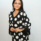 Bling Fabrics Cord Set for Women Stylish Round Pattern Black And White Poly Rayon - Resham Lace 2- 04