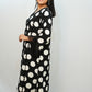 Bling Fabrics Cord Set for Women Stylish Round Pattern Black And White Poly Rayon - Resham Lace 2- 04