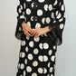 Bling Fabrics Cord Set for Women Stylish Round Pattern Black And White Poly Rayon - Resham Lace 2- 04