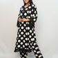 Bling Fabrics Cord Set for Women Stylish Round Pattern Black And White Poly Rayon - Resham Lace 2- 04