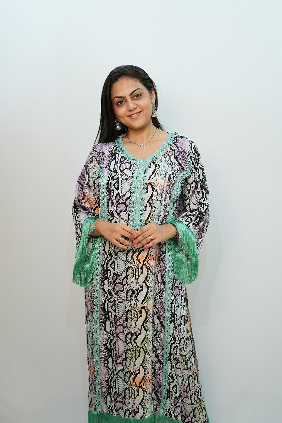 Bling Fabrics Cord Set for Women Stylish Snake Pattern Poly Rayon - Resham Lace 2- 03