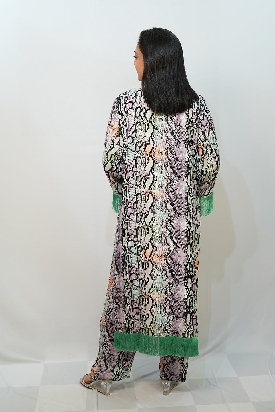 Bling Fabrics Cord Set for Women Stylish Snake Pattern Poly Rayon - Resham Lace 2- 03
