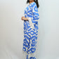 Bling Fabrics Cord Set for Women Stylish ZigZag Pattern Sky Blue And White Poly Rayon - Resham Lace 2- 02