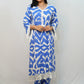 Bling Fabrics Cord Set for Women Stylish ZigZag Pattern Sky Blue And White Poly Rayon - Resham Lace 2- 02